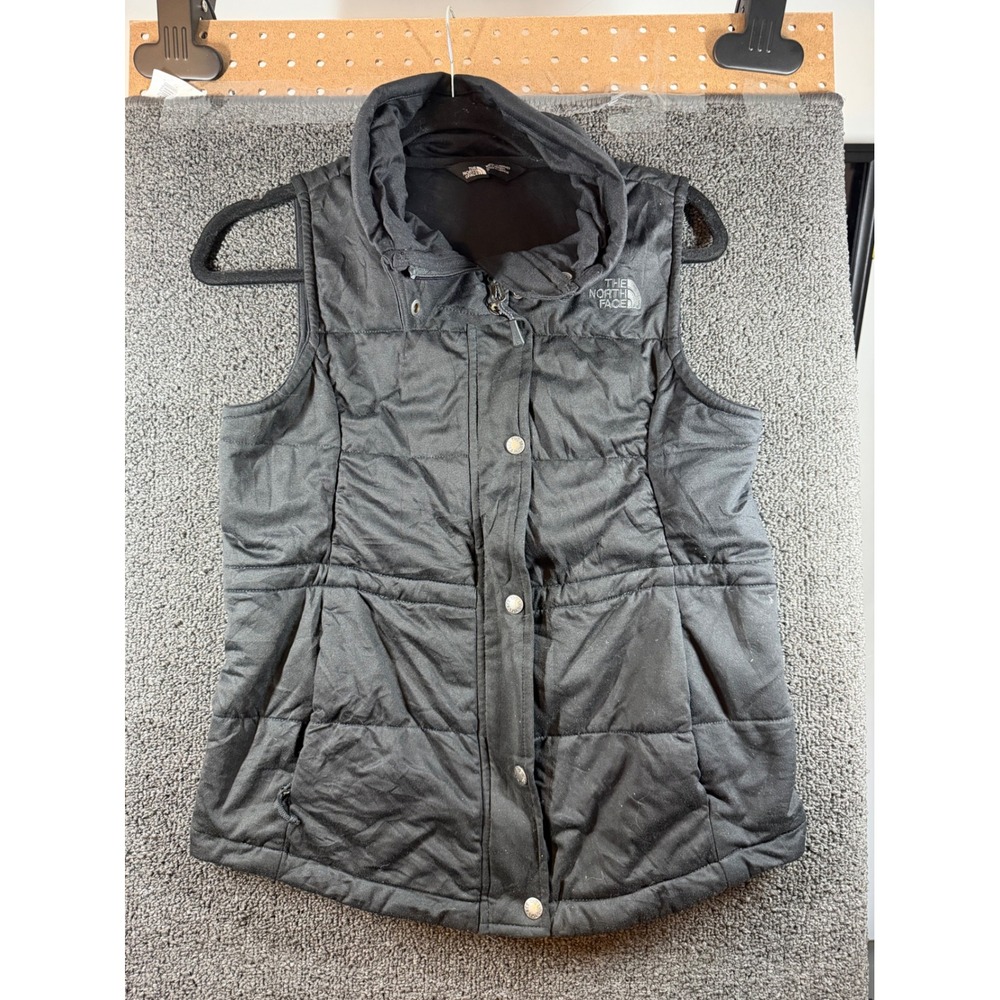 The North Face Puffer Vest Womens SP Black Quilted Full Zip Insulated Outerwear